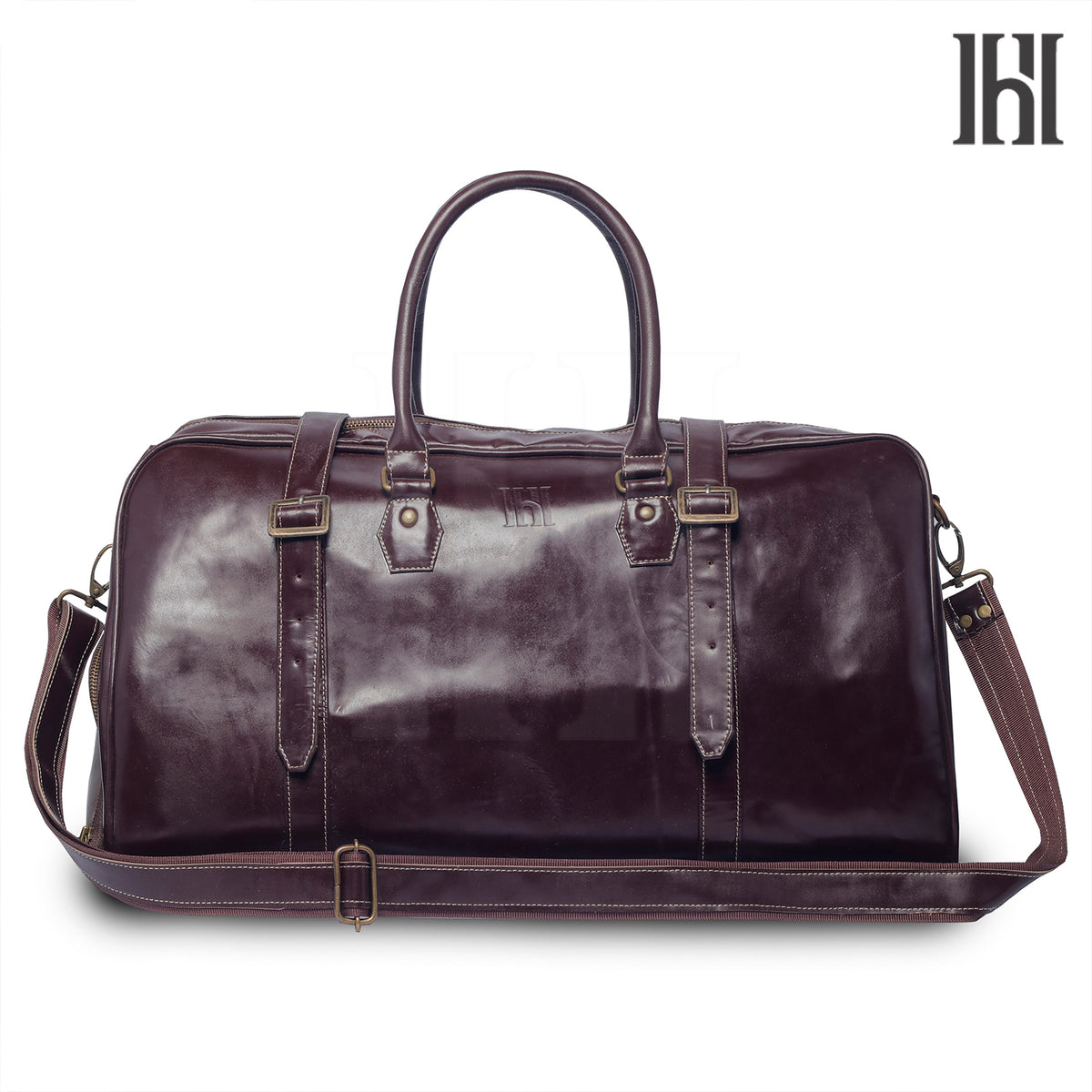 Leather Duffle Bag with shoe compartment