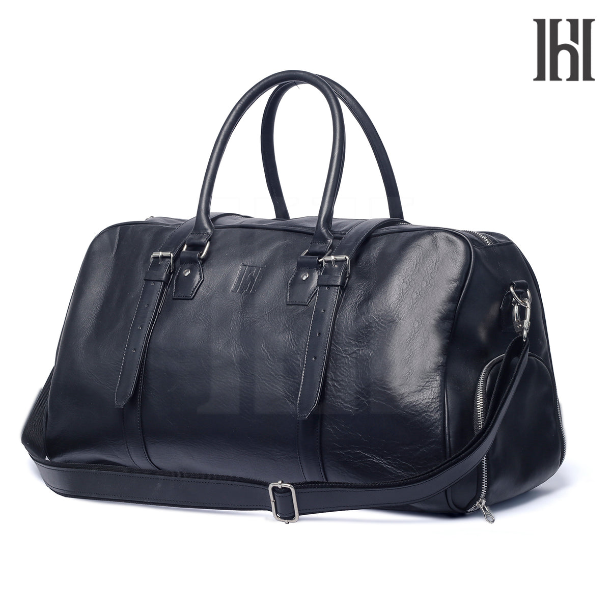 Leather Duffle Bag with shoe compartment