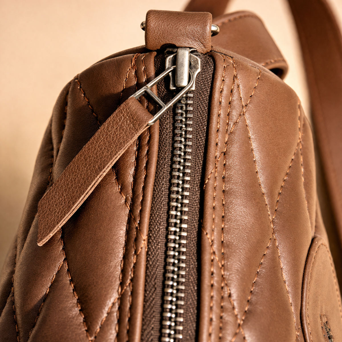 Ladies Leather Handbag – Diamond Cut Shape Bag