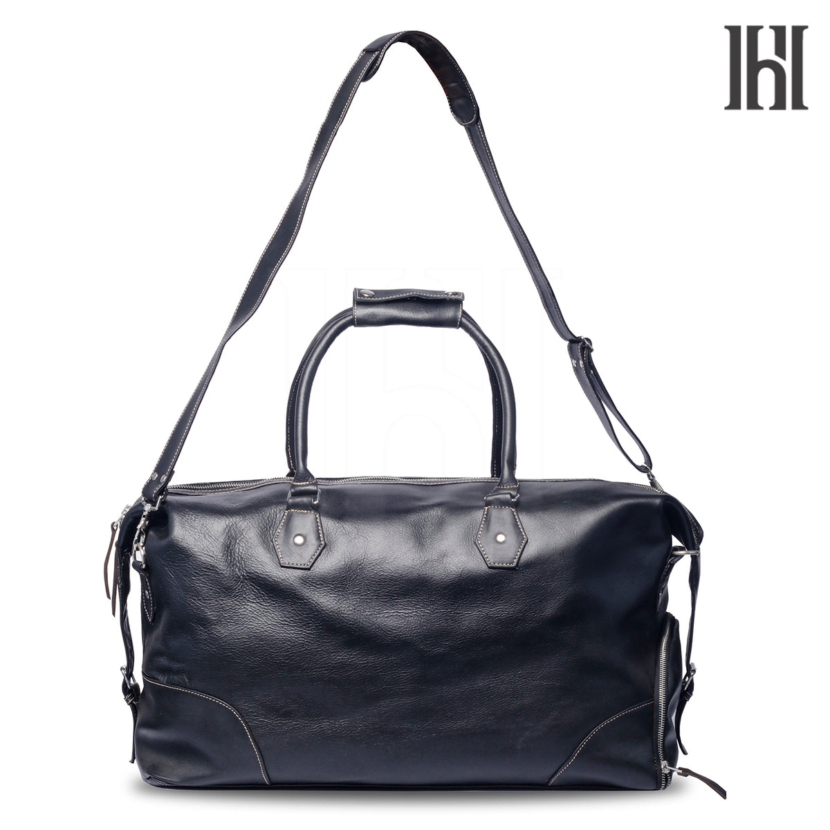 Leather Duffle Bag with separate shoes compartment