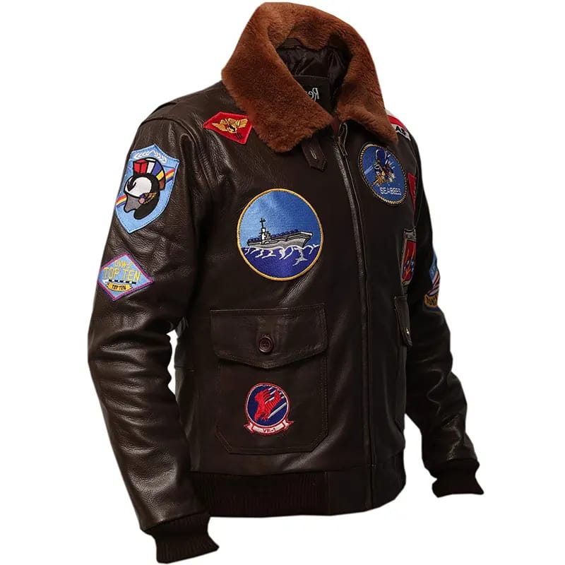 Tom Cruise Maverick Top Gun Dark Brown Leather Jacket
