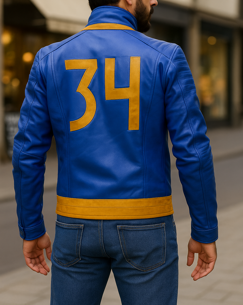 Lucy Vault 34 Blue New Vegas Costume Cosplay Leather Jacket