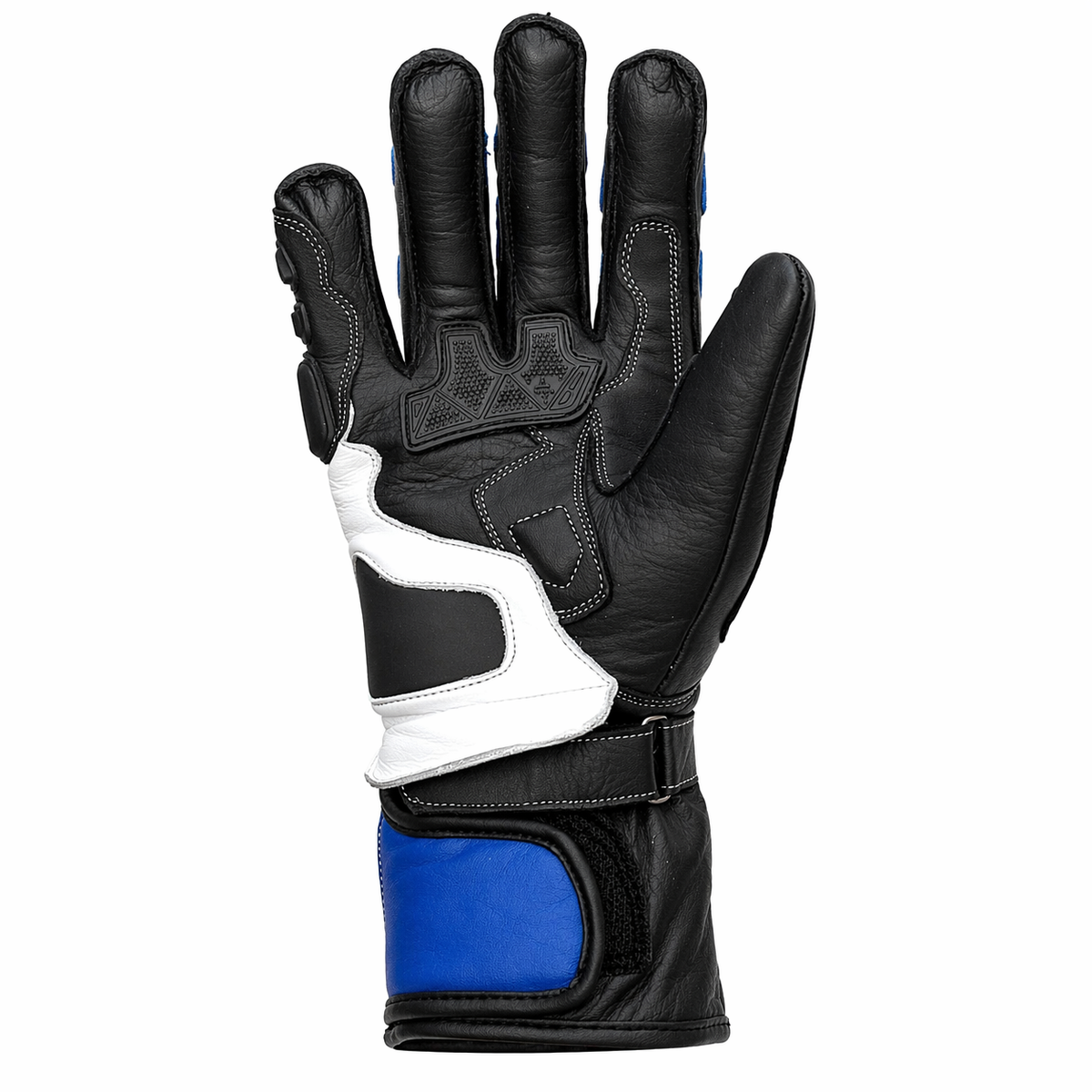 Yamaha Blue Leather Motorcycle Racing Gloves