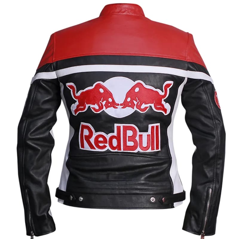 Red Bull Racing Motorcycle Leather Jacket, premium leather jacket