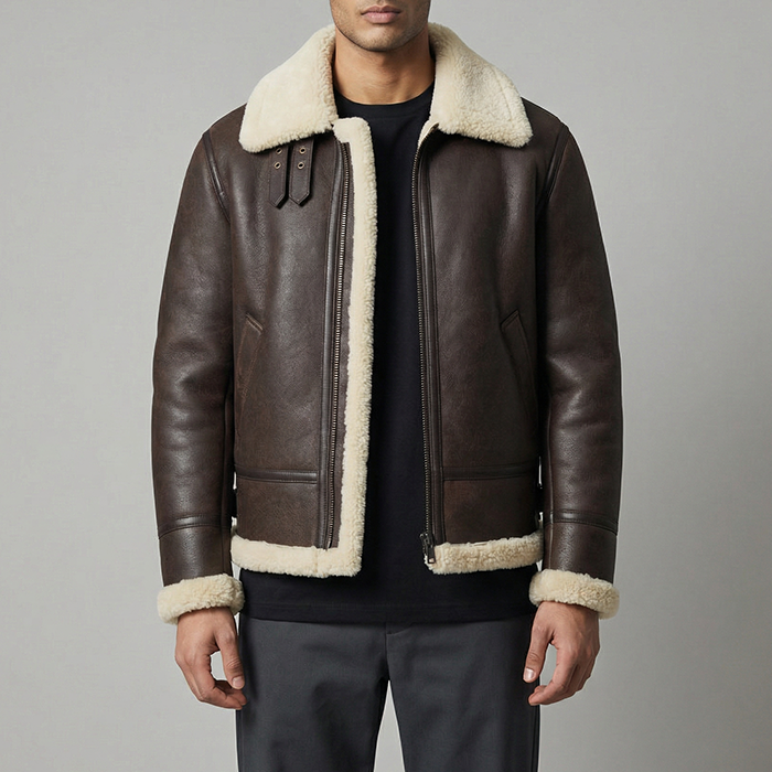 B3 Bomber Shearling Leather Jacket