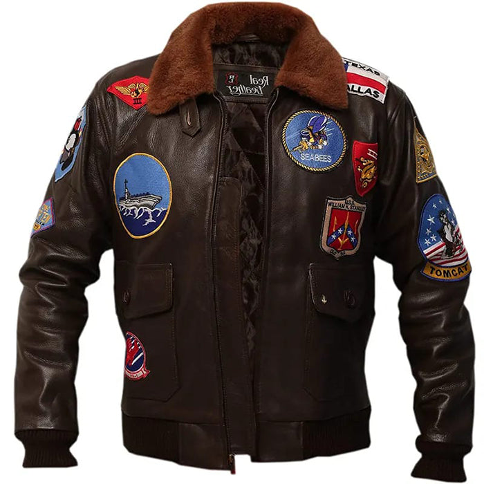 Tom Cruise Maverick Top Gun Dark Brown Leather Jacket