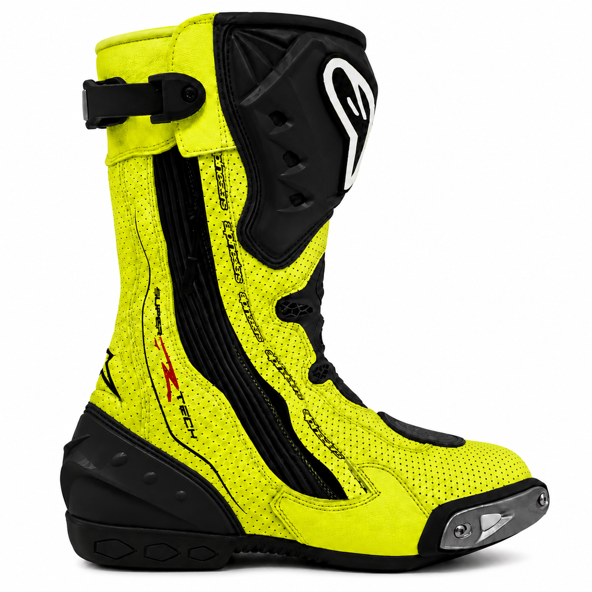 Alpinestars Supertech R Vented  Motorcycle Boots | Yellow Fluo Edition