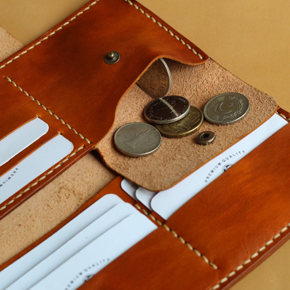 L1 LONG WALLET (DARK TAN) Original leather wallet