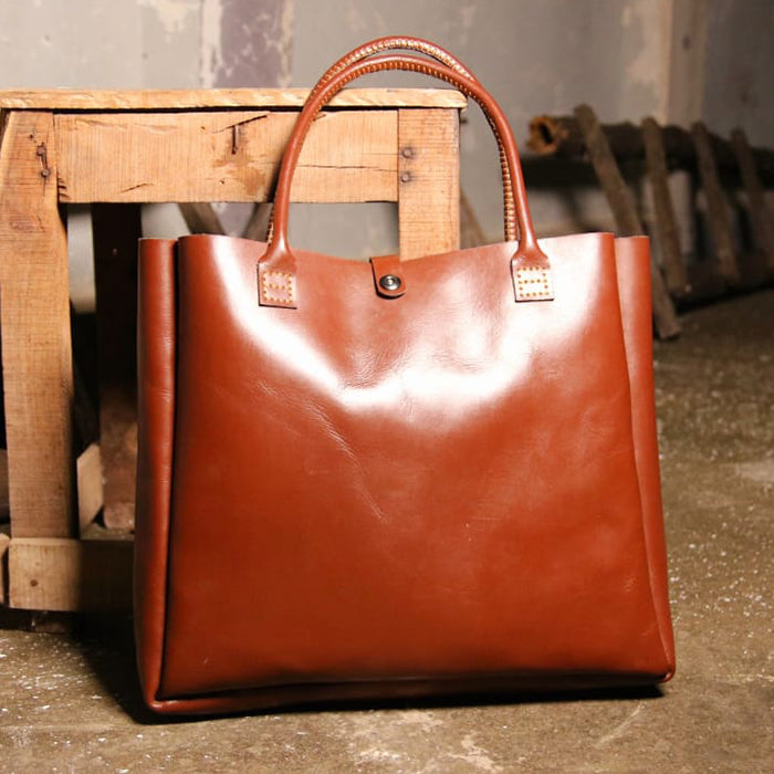 Leather tote bag, premium quality ladies leather handbag