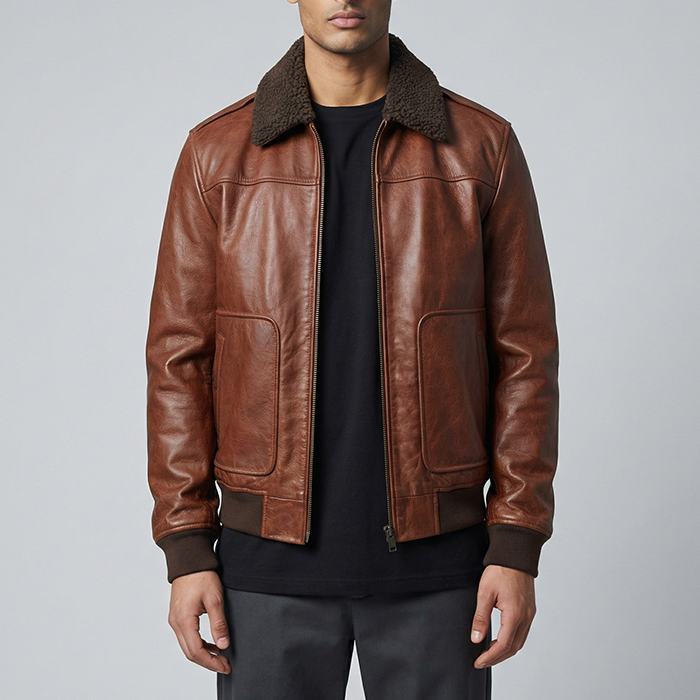 Maverick Leather Bomber Jacket