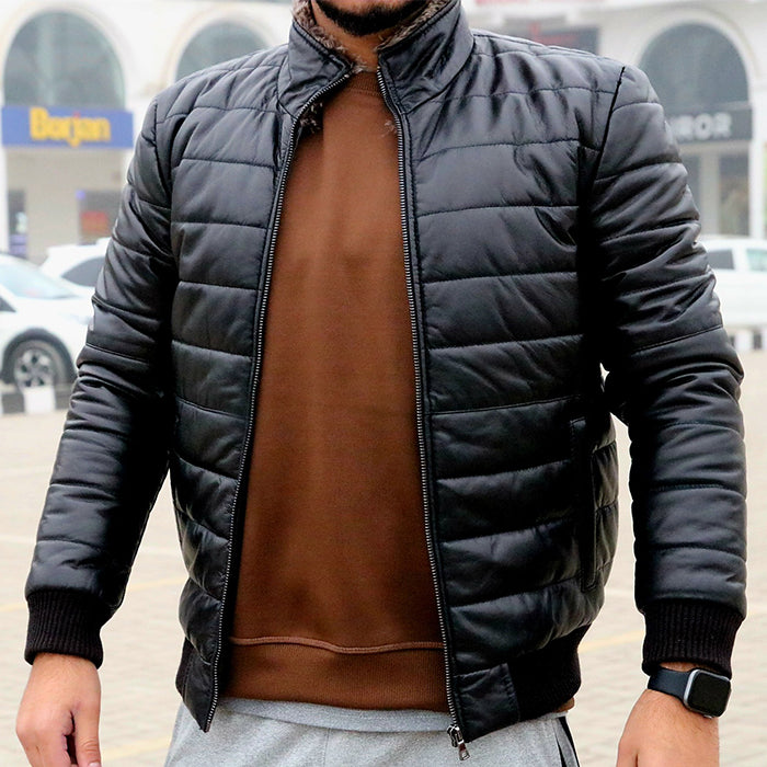 Men&#39;s bomber fur colure Leather Jacket for men&#39;s