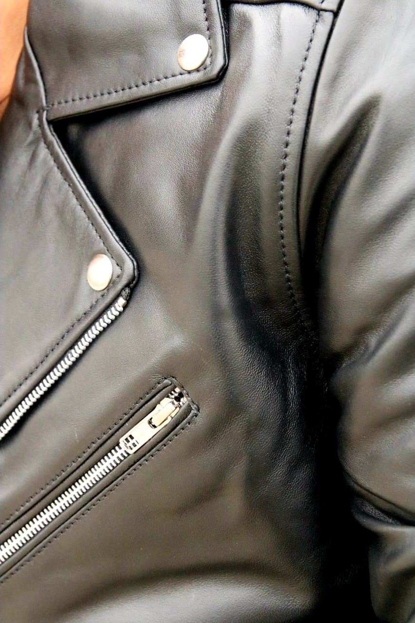 Men&#39;s fashion Leather Jacket, original leather biker jacket
