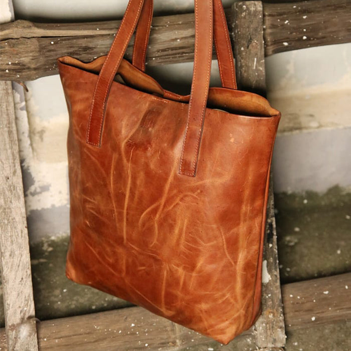 Ladies leather Tote bag, luggage shopping bag