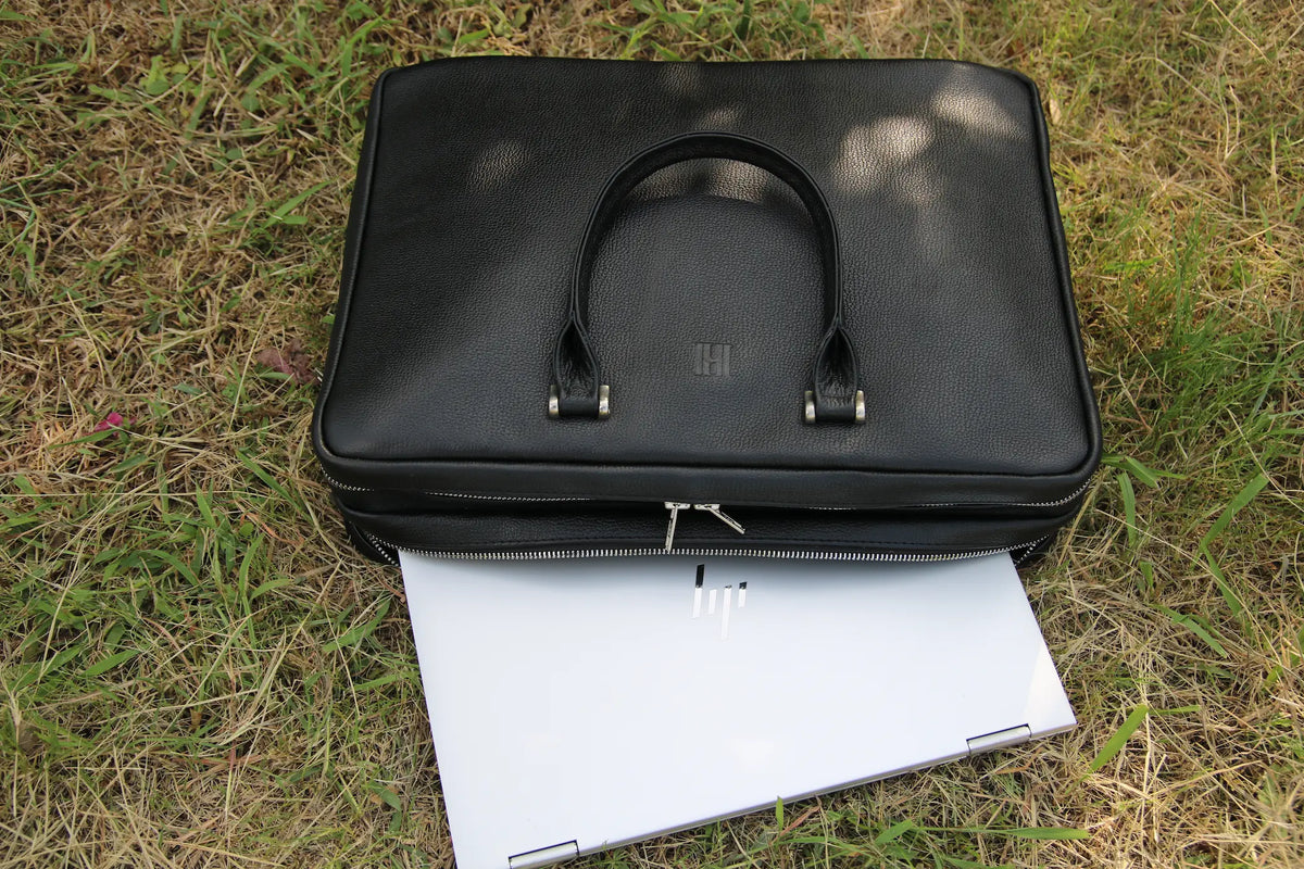 premium leather laptop bag, leather briefcase organizer bag