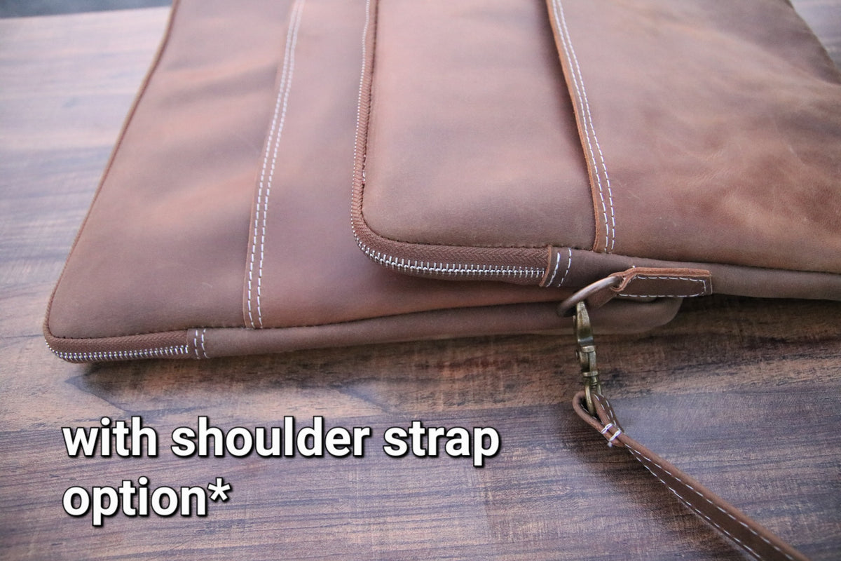 Slim leather laptop sleeve bag, Laptop Cover with pocket