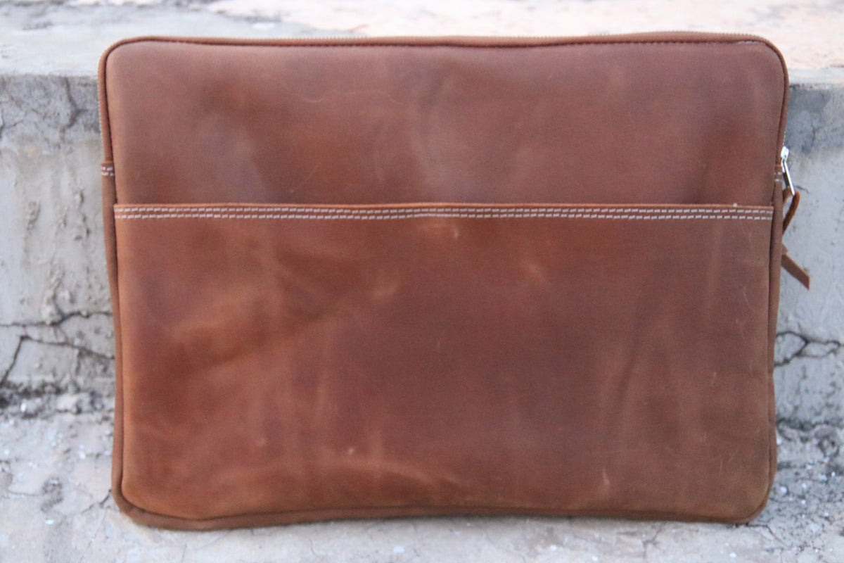 Slim leather laptop sleeve bag, Laptop Cover with pocket