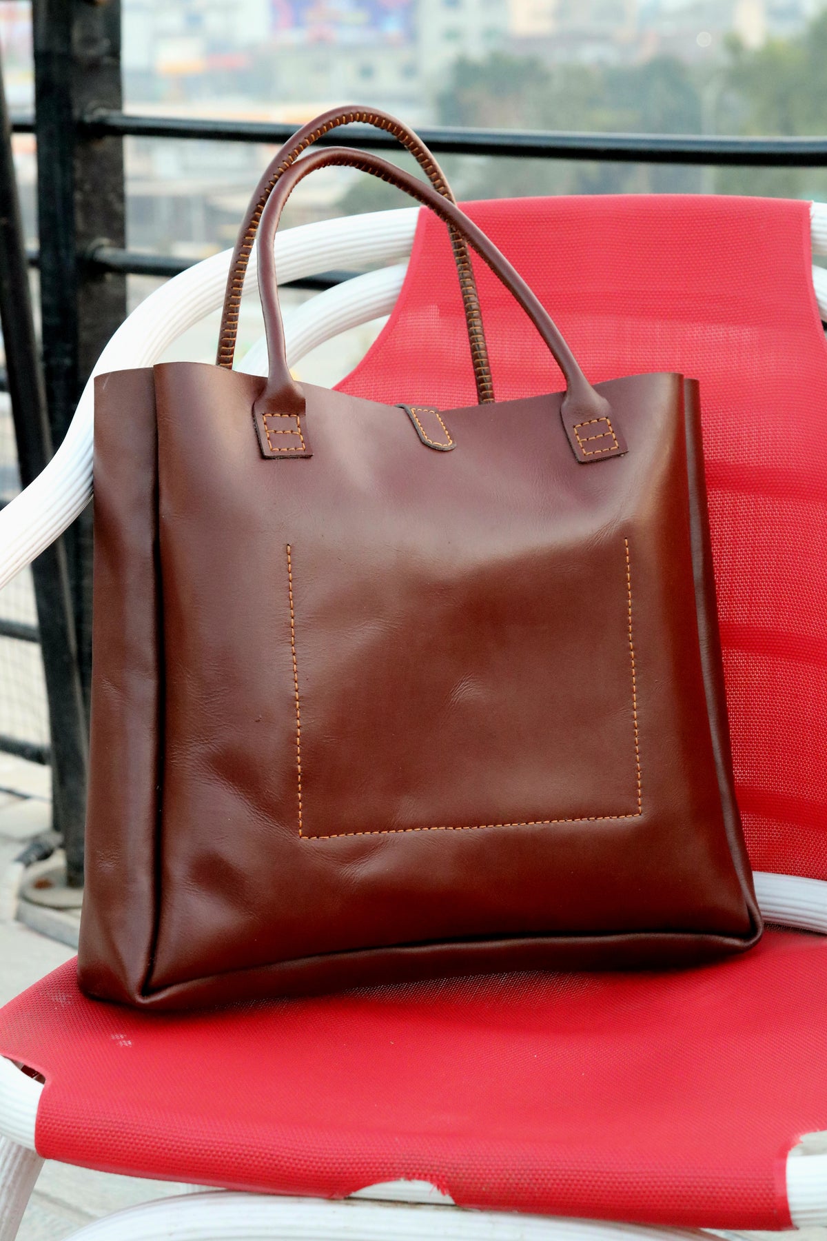 Ladies leather tote bag, women&#39;s handbag