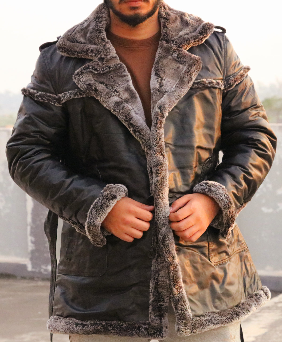 Premium long fur coat, original long fur coat with ultra soft fur