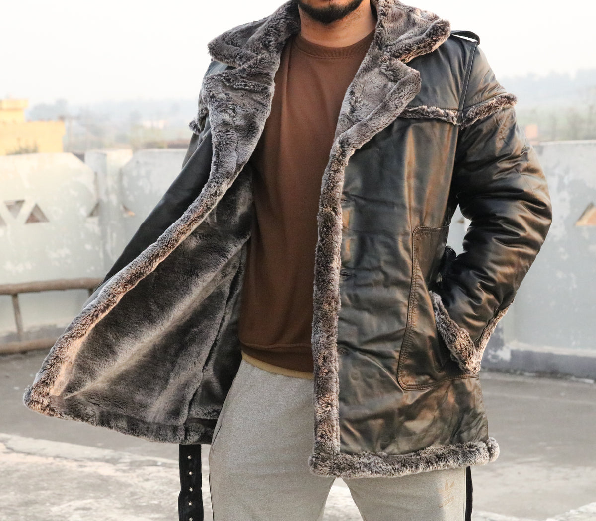 Premium long fur coat, original long fur coat with ultra soft fur