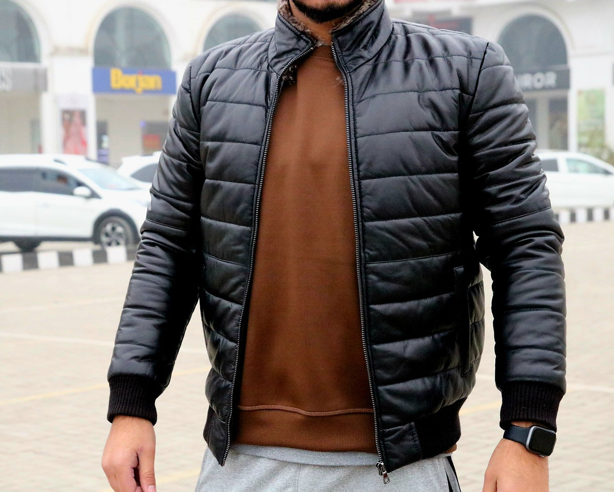 Men&#39;s bomber fur colure Leather Jacket for men&#39;s