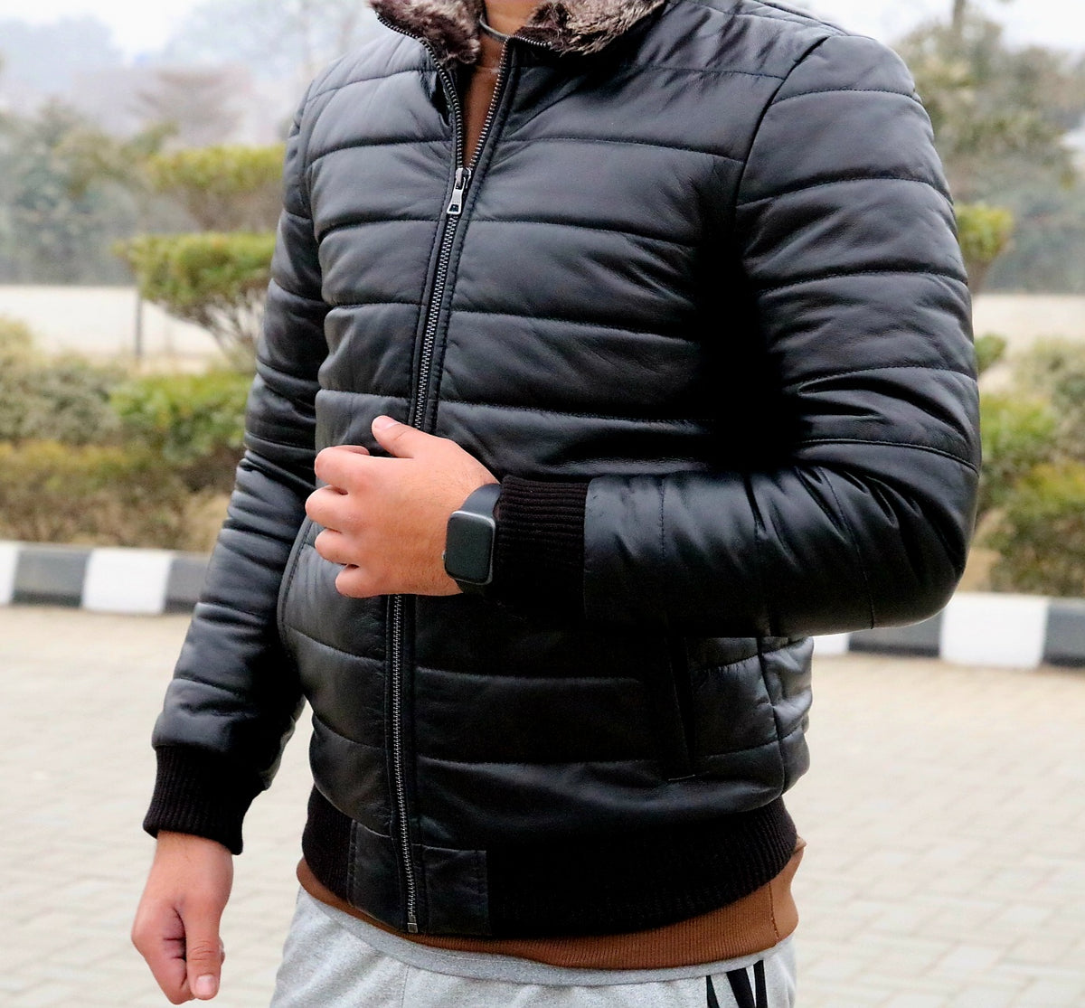 Men&#39;s bomber fur colure Leather Jacket for men&#39;s