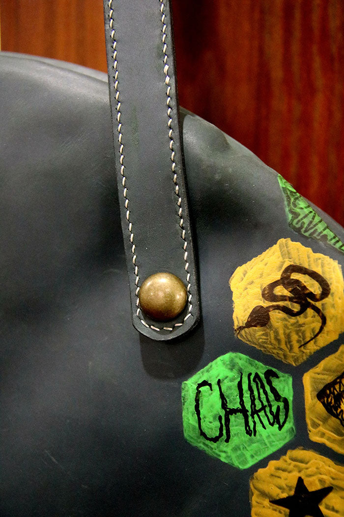 round shape Ladies leather handbag, halloween leather tote bag