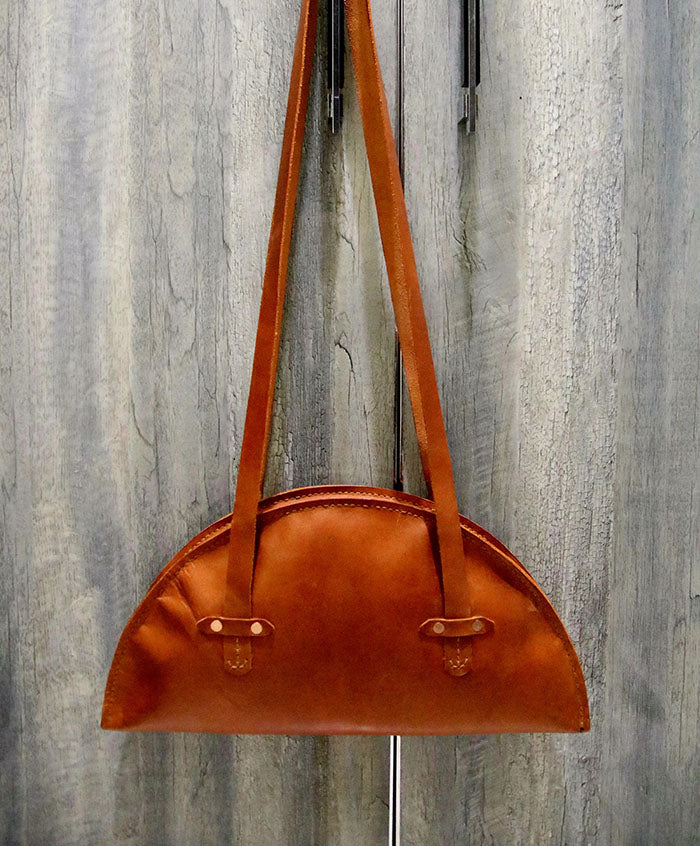 Half-moon Handmade Ladies leather hand bag