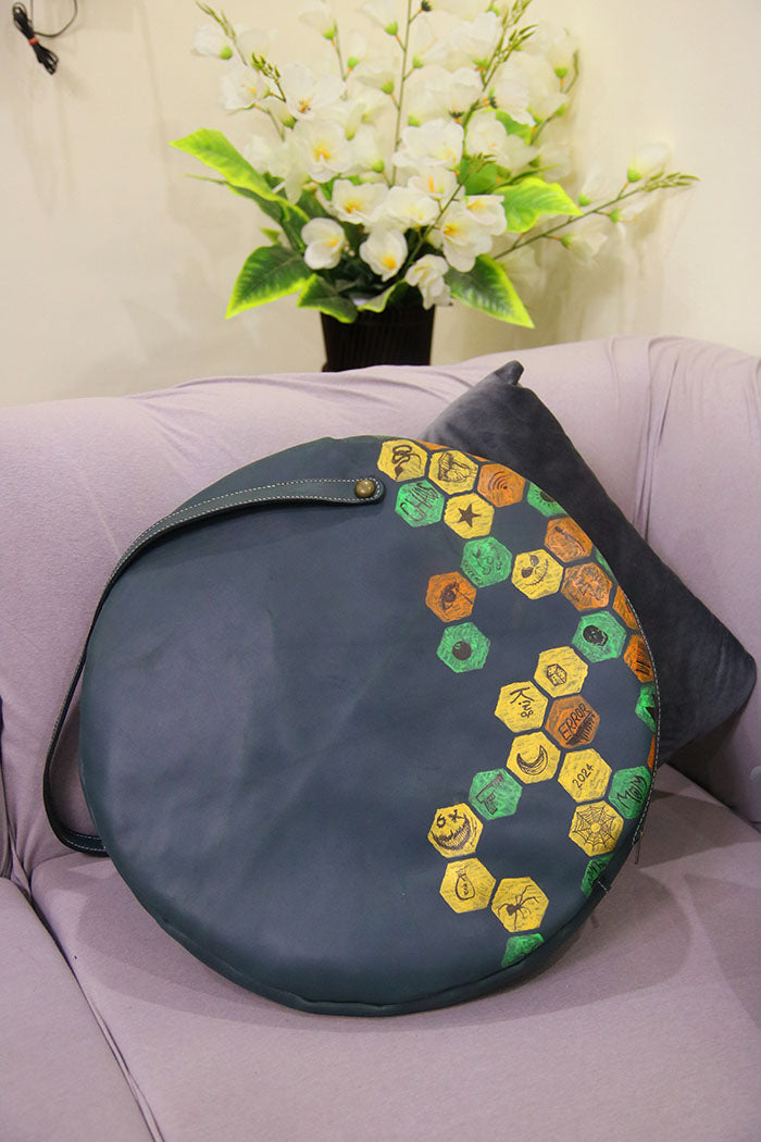 round shape Ladies leather handbag, halloween leather tote bag