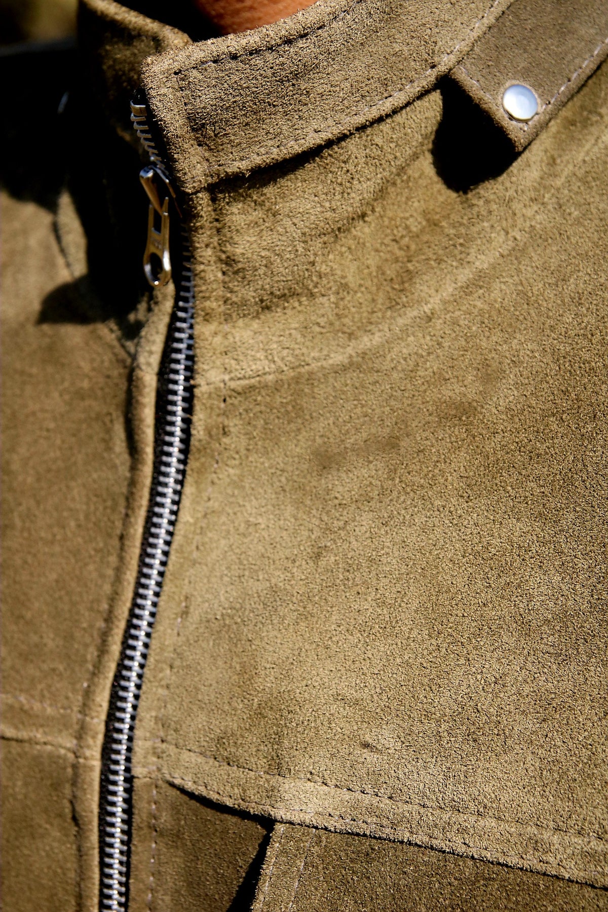 Green Suede leather jacket for men&#39;s