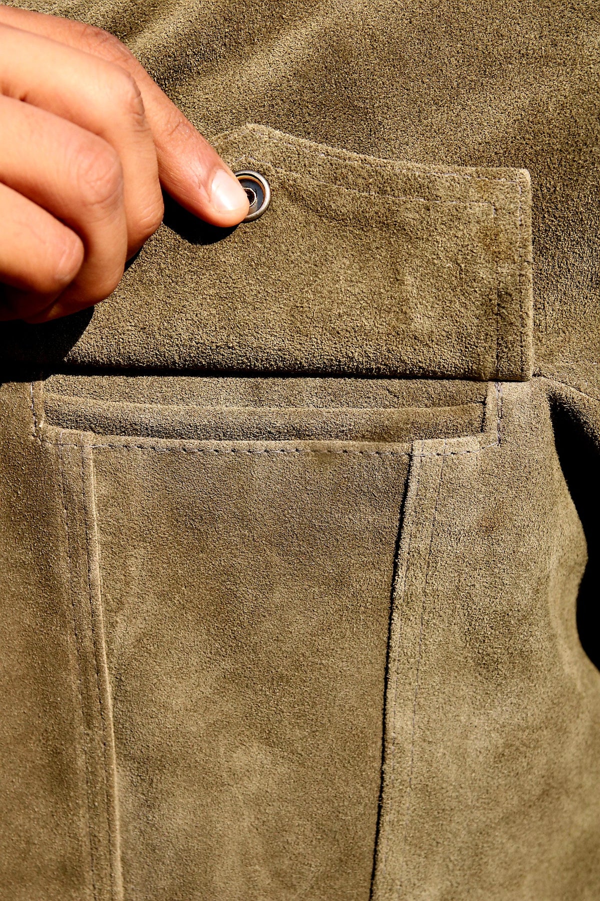 Green Suede leather jacket for men&#39;s