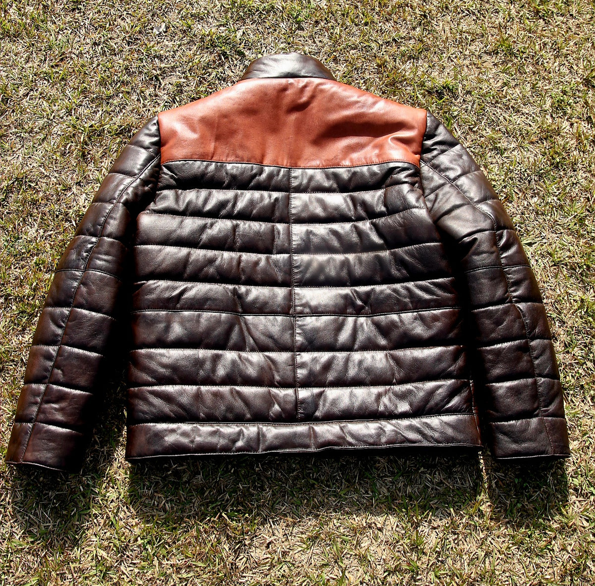 Dark brown leather jacket for men&#39;s