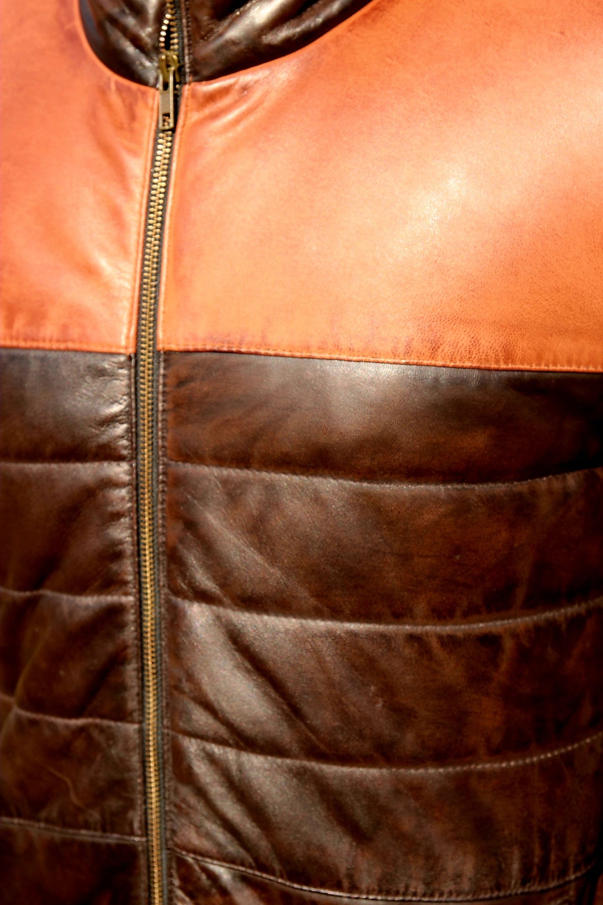 Dark brown leather jacket for men&#39;s