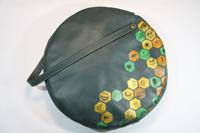 round shape Ladies leather handbag, halloween leather tote bag