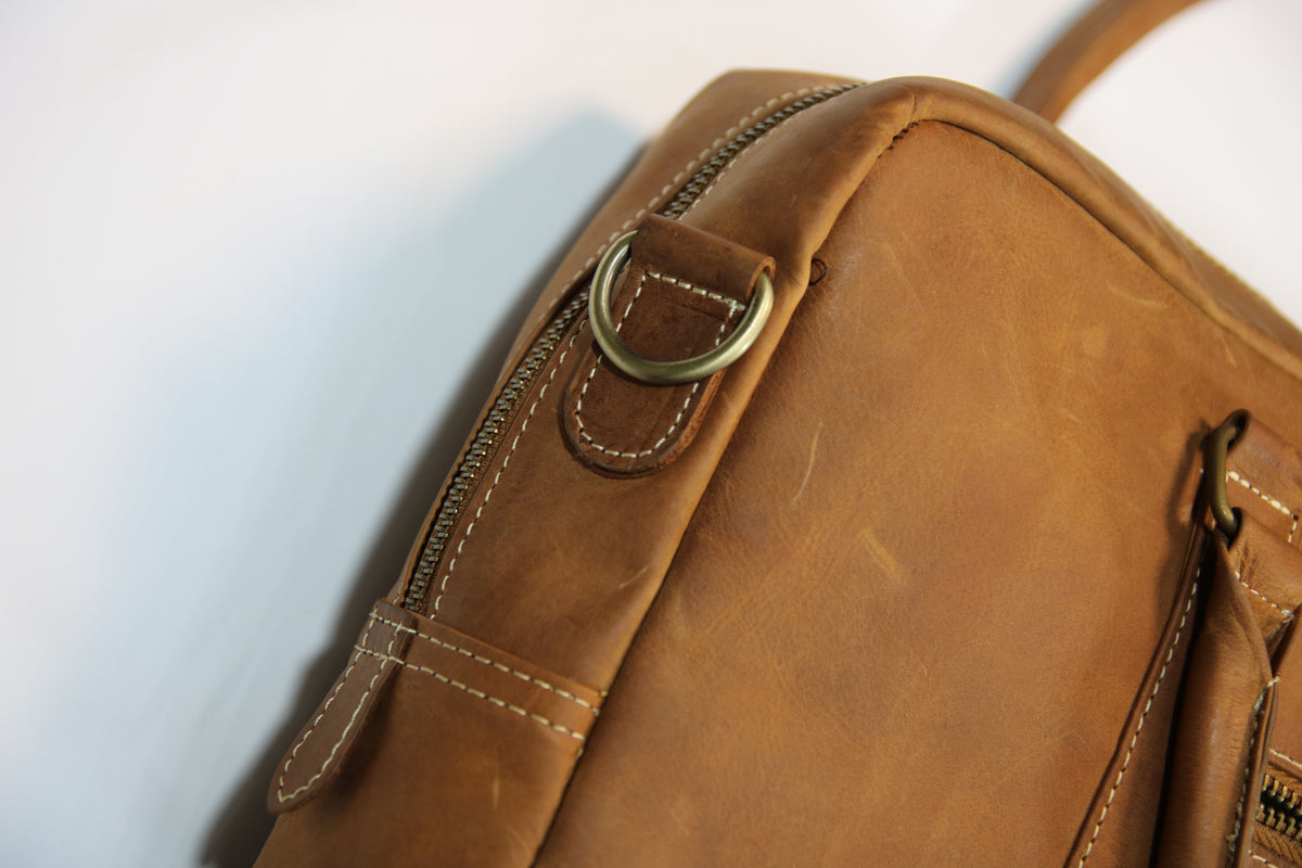 Mens leather Messenger laptop bag