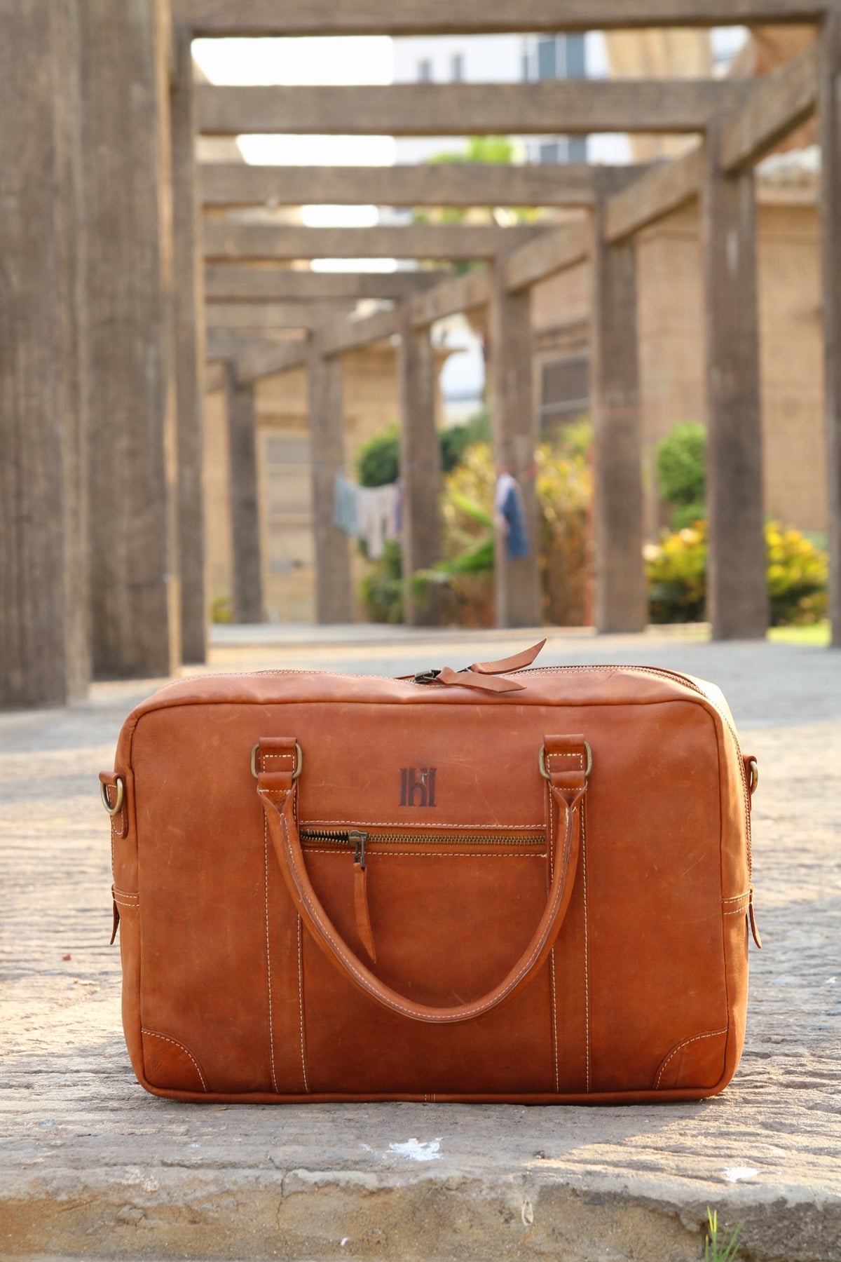 Mens leather Messenger laptop bag