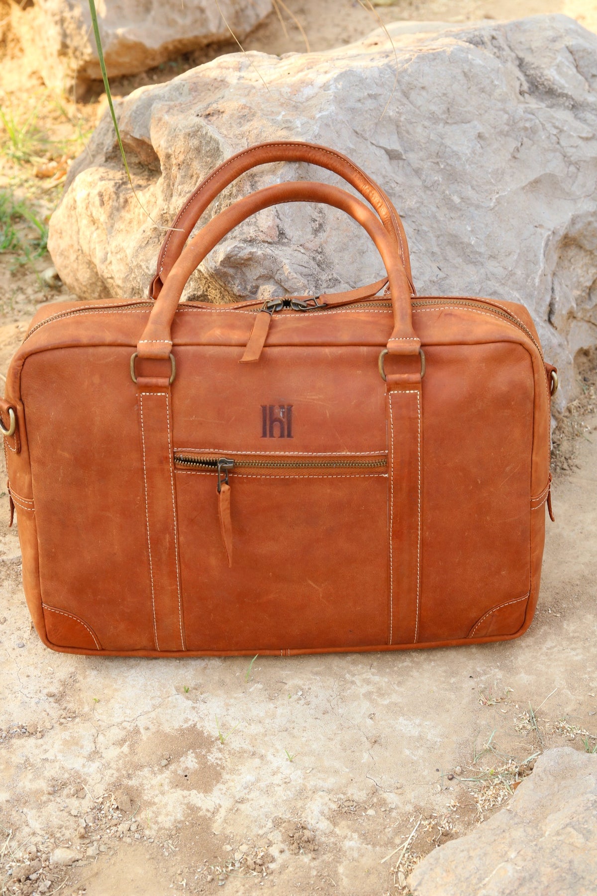 Mens leather Messenger laptop bag