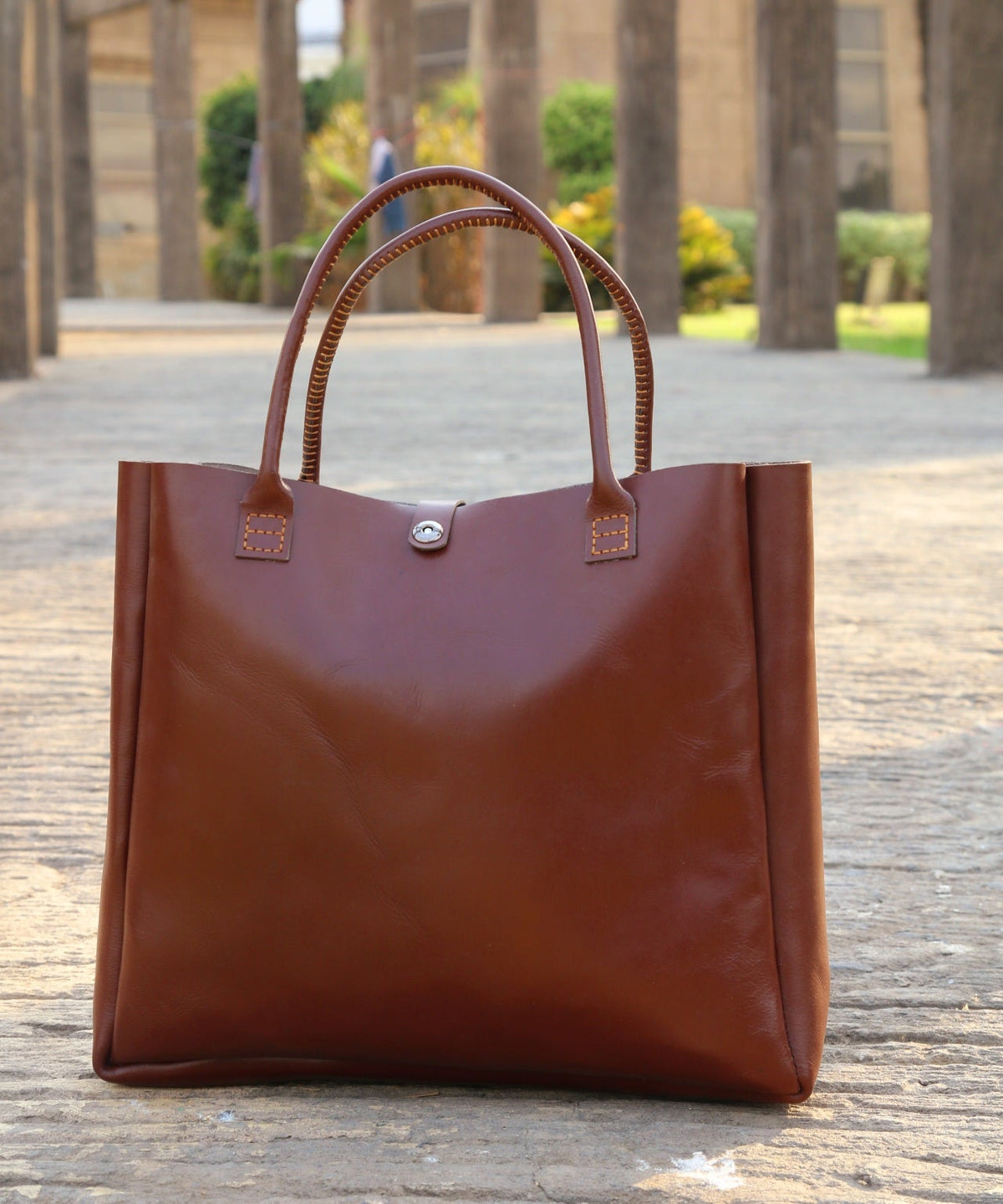 Brown leather stylish handbag for Women's