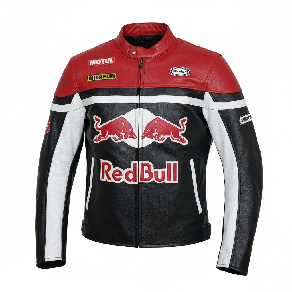 Red Bull Racing Motorcycle Leather Jacket