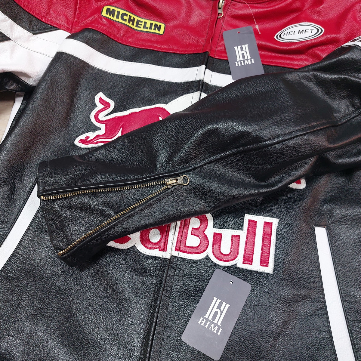 Red Bull Racing Motorcycle Leather Jacket