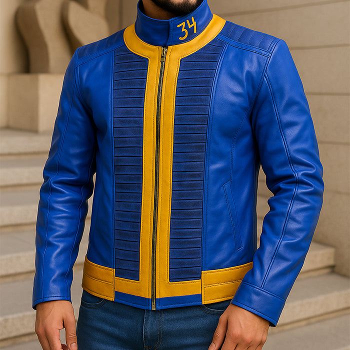 Lucy Vault 34 Blue New Vegas Costume Cosplay Leather Jacket