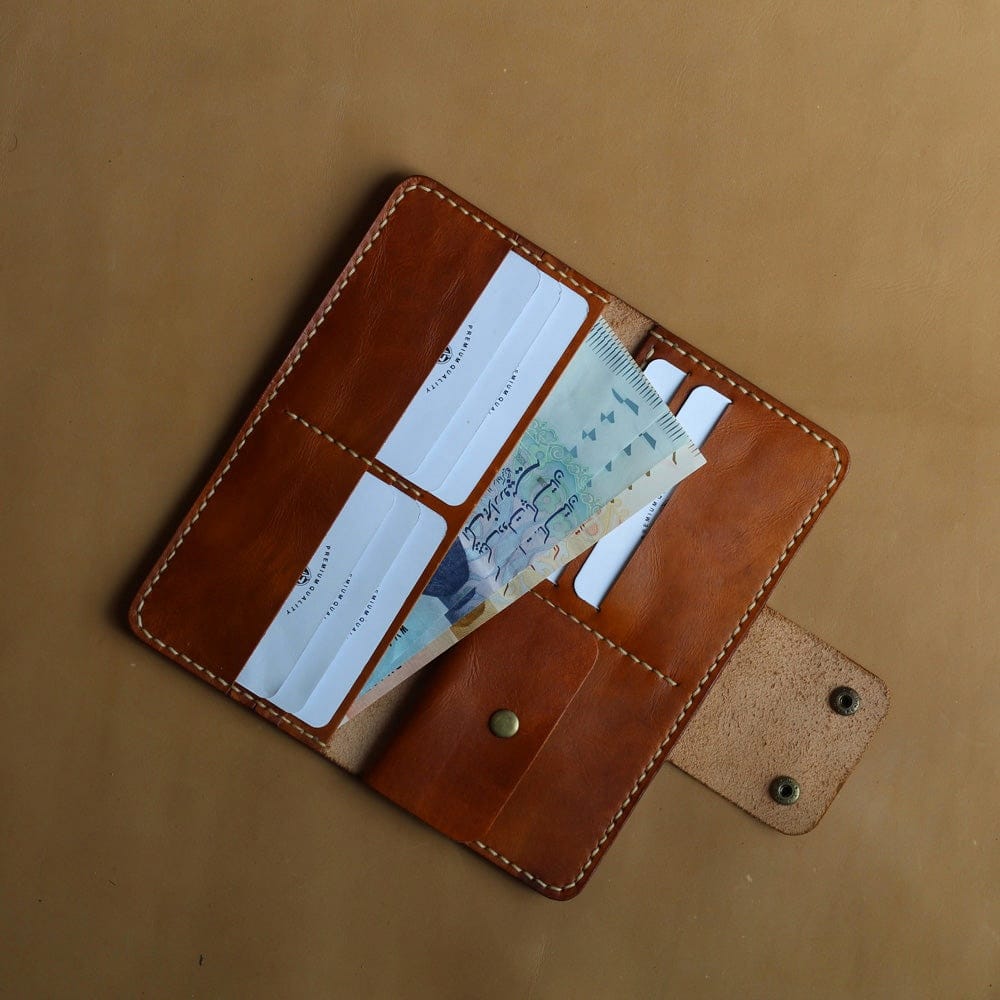 L1 LONG WALLET (DARK TAN) Original leather wallet