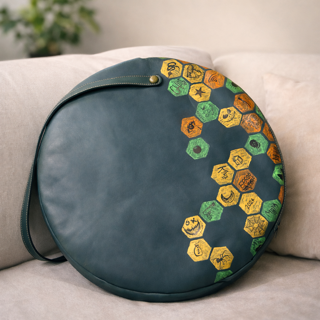 Round Shape Ladies Leather Handbag — Halloween Leather Tote Bag