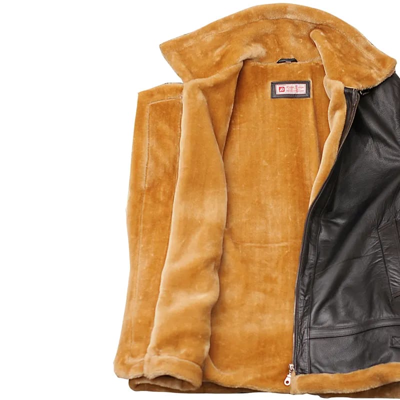 Flight Aviator Brown Shearling Leather Jacket