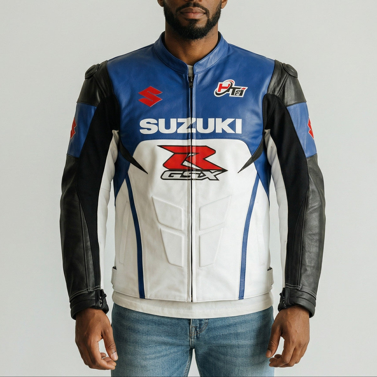 Suzuki GSX-R BlackWing Motorcycle Racing Leather Jacket