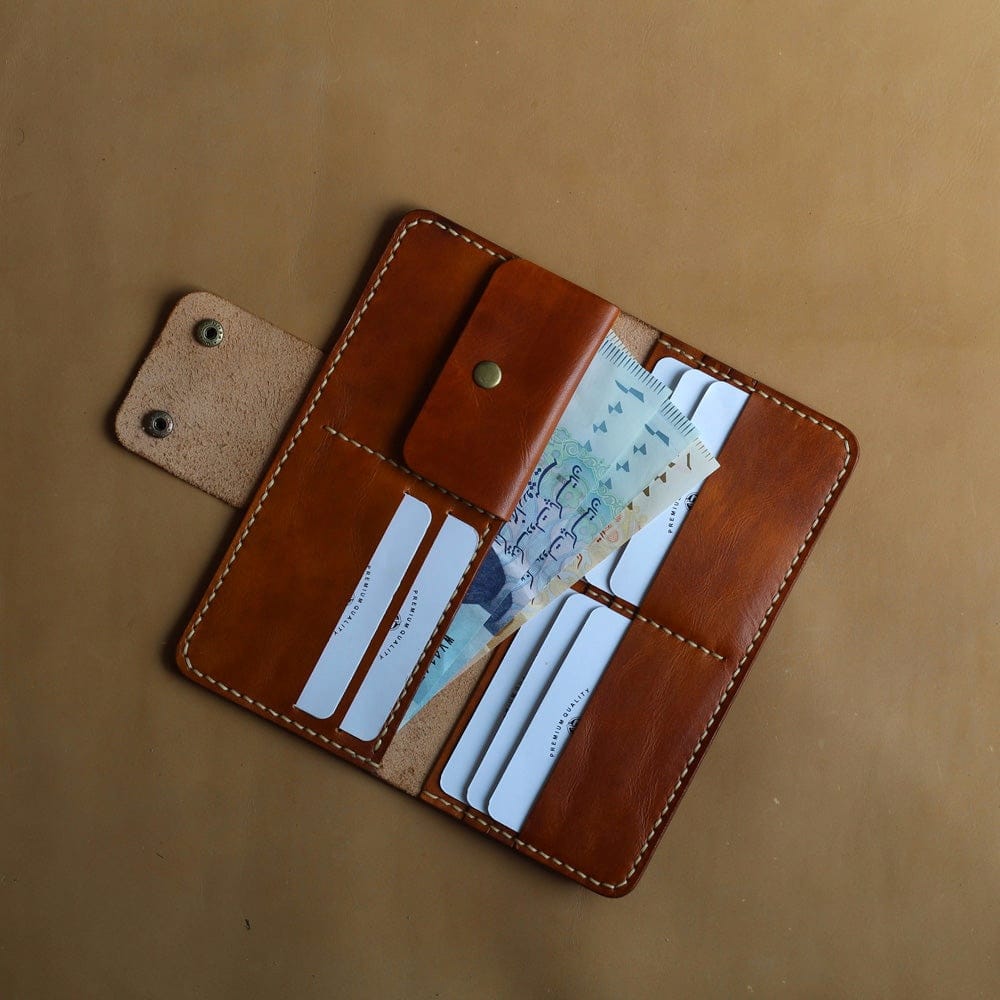 L1 LONG WALLET (DARK TAN) Original leather wallet