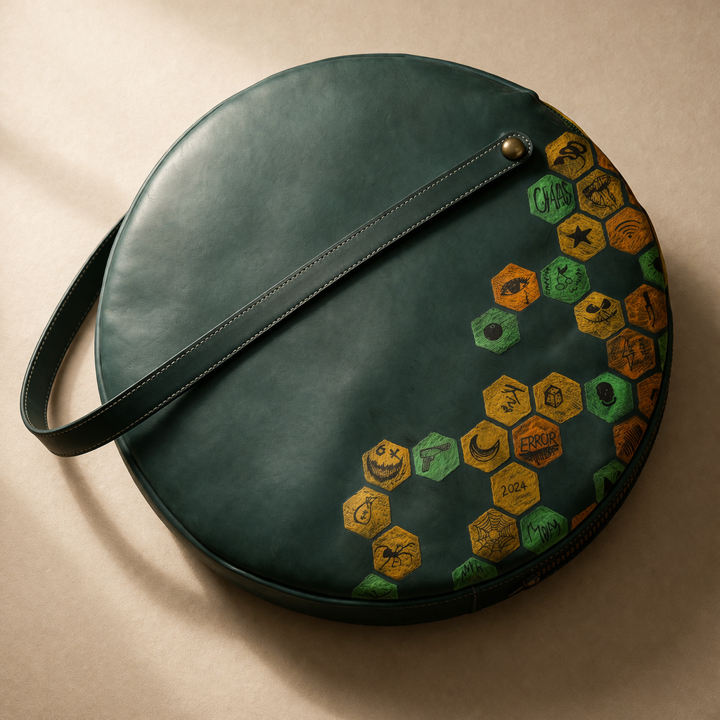 Round Shape Ladies Leather Handbag — Halloween Leather Tote Bag