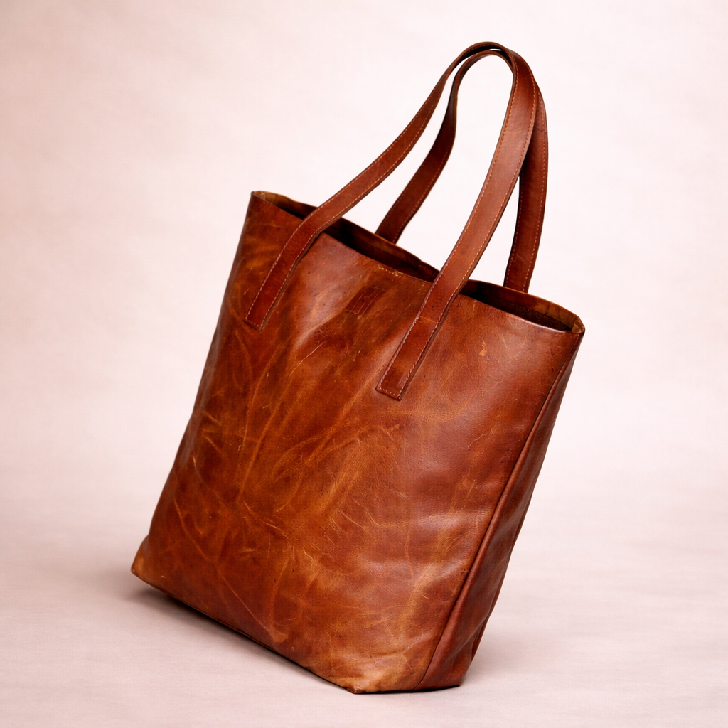 Ladies leather Tote bag, luggage shopping bag