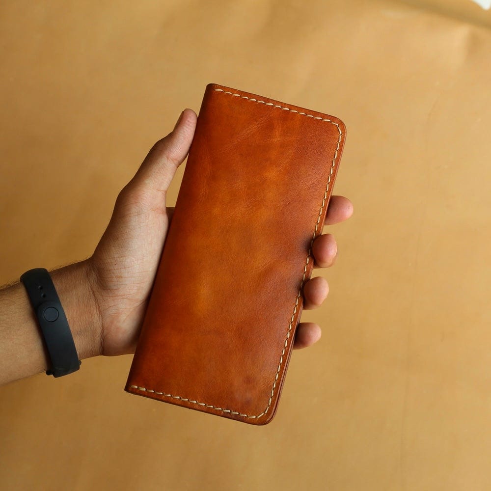 LONG WALLET (DARK TAN), leather long wallet