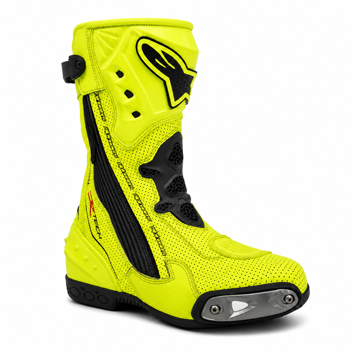 Alpinestars Supertech R Vented  Motorcycle Boots | Yellow Fluo Edition