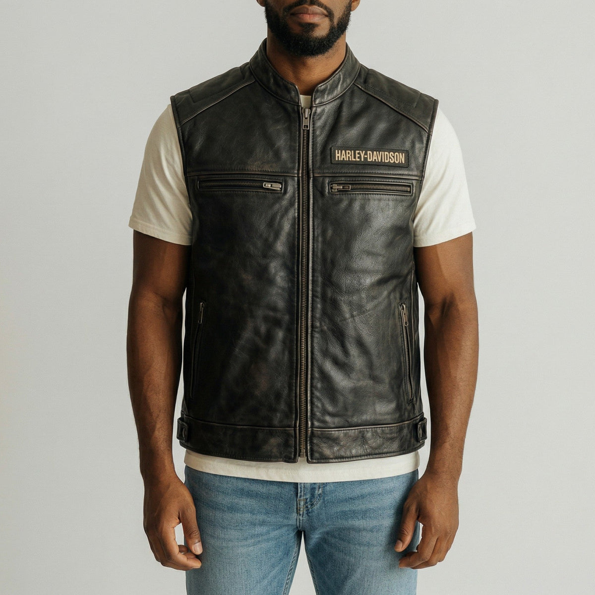 Harley-Davidson Men's Passing Link Leather Vest